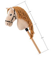 Hobby horse Gracia, béžová klisna na tyči, provázková hříva