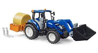 Farmer - New Holland T5.120 s FL s předním nakladačem, boxem a balíkem slámy