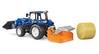 Farmer - New Holland T5.120 s FL s předním nakladačem, boxem a balíkem slámy