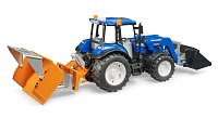 Farmer - New Holland T5.120 s FL s předním nakladačem, boxem a balíkem slámy