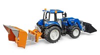 Farmer - New Holland T5.120 s FL s předním nakladačem, boxem a balíkem slámy