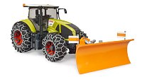 Farmer - Claas Axion 950 so snehovými reťazami a pluhom