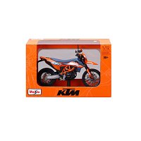 Maisto - Motocykl se stojánkem, 2023 KTM 690 SMC R, oranžovo-modrá, 1:12