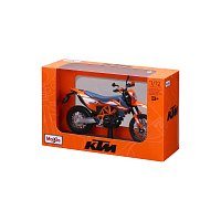Maisto - Motocykl se stojánkem, 2023 KTM 690 SMC R, oranžovo-modrá, 1:12