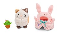 NICI plyš MyMochi Kočička Angy 8cm v kostýmu zajíčka a kaktusem,set dárkové balení 8,5x6,5x10cm