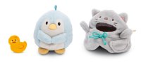 NICI plyš MyMochi Tučňák Waddle 8cm v kostýmu kočičky a kačenkou,set dárkové balení 8,5x6,5x10cm