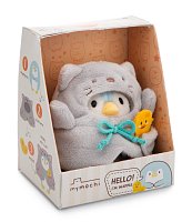 NICI plyš MyMochi Tučňák Waddle 8cm v kostýmu kočičky a kačenkou,set dárkové balení 8,5x6,5x10cm