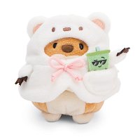 NICI plyš MyMochi Pejsek Hiro 8cm v kostýmu ledního medvěda a bubble tea,set dár. bal. 8,5x6,5x10cm