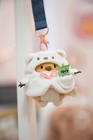 NICI plyš MyMochi Pejsek Hiro 8cm v kostýmu ledního medvěda a bubble tea,set dár. bal. 8,5x6,5x10cm