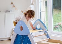 Dětská dřevěná prolézačka s žebříkem a klouzačkou 4v1