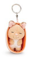 NICI klíčenka spící Zajíček 12 cm, světle oranžový košík, GREEN