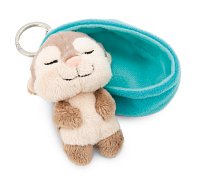 NICI klíčenka spící Vydra 12 cm, modrý košík, GREEN