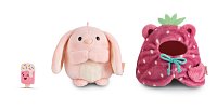 NICI plyš MyMochi Králíček Pibu 8 cm v kostýmu jahoda se zmrzlinou,set dárkové bal.