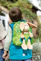 NICI Batůžek 21x26cm s plyšákem Zajíček 25cm, zelený