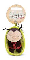 NICI klíčenka spící Beruška 12 cm, zelený košík, GREEN