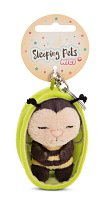 NICI klíčenka spící Včelka 12 cm, zelený košík, GREEN