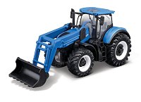 Bburago - FarmLand, Traktor s předním nakladačem na setrvačník, 10cm, assort