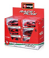 Bburago - Auta Race+Play, Ferrari, display 12ks, 1:43, assort