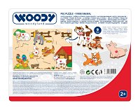 Puzzle na desce - zvířata u statku
