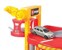 Bburago - STREET FIRE, Parkovací herní sada – garáž se dvěma autíčky, 1:43