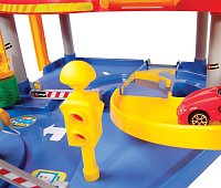 Bburago - STREET FIRE, Parkovací herní sada – garáž se dvěma autíčky, 1:43