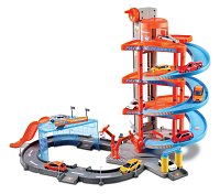 Bburago - STREET FIRE, Velká parkovací herní sada – garáž a showroom se dvěma autíčky,  1:43