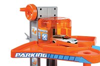 Bburago - STREET FIRE, Velká parkovací herní sada – garáž a showroom se dvěma autíčky,  1:43