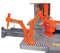 Bburago - STREET FIRE, Velká parkovací herní sada – garáž a showroom se dvěma autíčky,  1:43