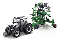 Bburago - FARMLAND, Valtra N174 s rotačními hráběmi, 10 cm