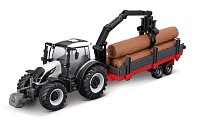 Bburago - FARMLAND, Set Valtra N174 se třemi přívěsy, 10 cm