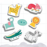 Vodolepky safari zvířátka, 14 ks