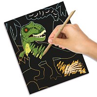 Vyškrabávací obrázky - dinosauři svítící ve tmě