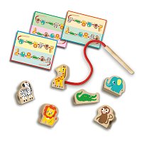 Moje první navlékání dřevěných korálků zvířátek