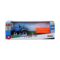 Bburago - FARMLAND, New Holland T7.315 HD s vyklápěcím přívěsem, 10 cm
