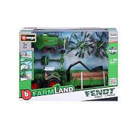 Bburago - FARMLAND, Set FENDT 1050 VARIO se třemi přívěsy, 10 cm
