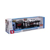 Bburago - STREET FIRE, Kamion s návěsem Multicar Carrier Scania 770S + Porsche Macan, 1:43