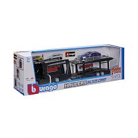 Bburago - STREET FIRE, Kamion s návěsem Multicar Carrier Scania 770S + Lamborghini Urus, 1:43