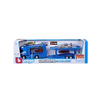 Bburago - STREET FIRE, Kamion s návěsem Multicar Carrier Volvo FH16 + Porsche 911 GT2 RS, 1:43