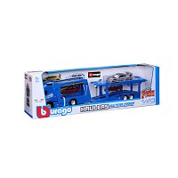 Bburago - STREET FIRE, Kamion s návěsem Multicar Carrier Volvo FH16 + Porsche 911 GT2 RS, 1:43