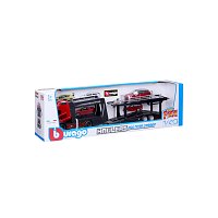 Bburago - STREET FIRE, Kamion s návěsem Multicar Carrier Volvo FH16 + Land Rover LRX Concept, 1:43