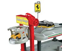 Bburago - FERRARI Race + Play, Garáž a parkoviště se dvěma autíčky, 1:43