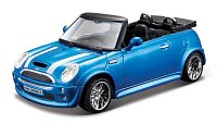 Bburago - Auta HOBBY, MINI COOPER S Cabriolet, modrá metalíza,1:32