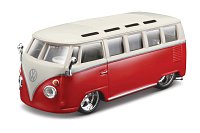 Bburago - Auta HOBBY, Volkswagen Van Samba, červeno-bílá, 1:32