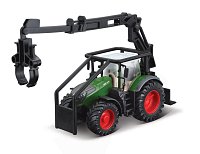 Bburago - FARMLAND, Lesní traktor se 3 kládami Fendt 1050 Vario, 10 cm