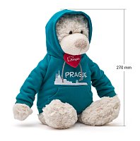 Medvěd Spencer v modré mikině Praha, 36cm