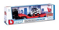 Bburago - Haulers construction, Kamion M-B Actros Gigaspace s Bobcat nakladačem, 1:43
