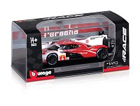 Bburago - RACE, Porsche 963 v dekorativním boxu, bílá-červená, 1:43