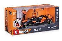 Bburago - RACE Formule F1 s figurkou jezdce, McLaren F1 Team MCL38(2024), #4 Lando Norris, 1:24