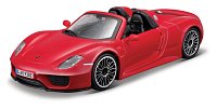 Bburago - Auta HOBBY, Porsche 918 Spyder, červená, 1:24