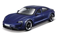 Bburago - Auta HOBBY, Porsche Taycan Turbo S, modrá, 1:24